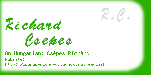richard csepes business card